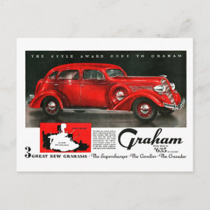 Cartão Postal Anúncio do supercompressor Graham da década de 193