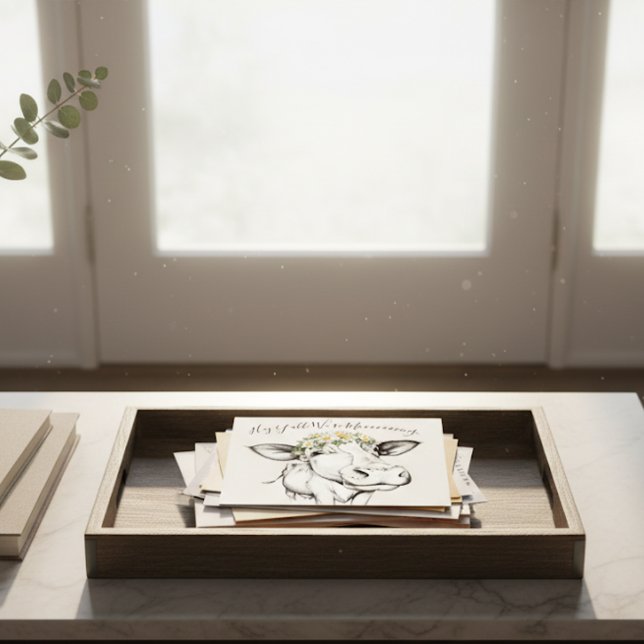 Cartão Postal Anúncio em Movimento das Vacas Desenhadas à Mão (Criador carregado)