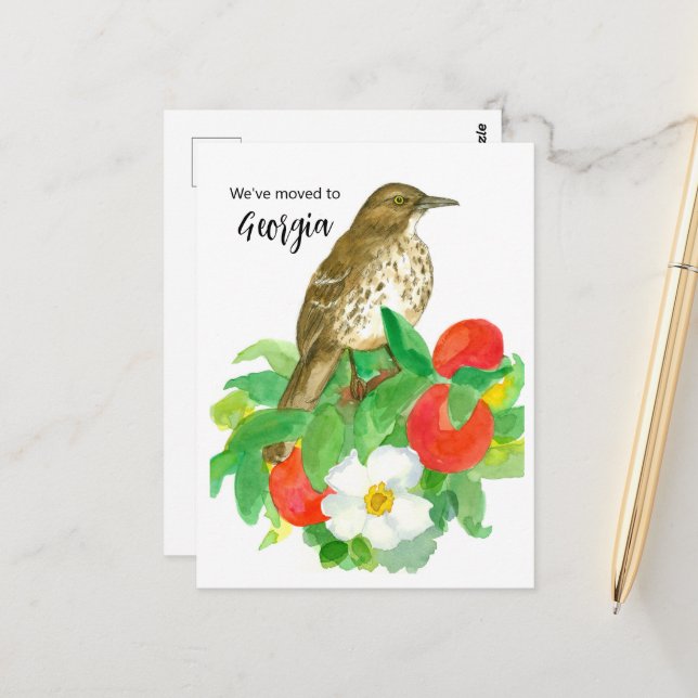 Cartão Postal Anúncio em Movimento Georgia Peaches Cherokee Rosa (Frente/Verso In Situ)