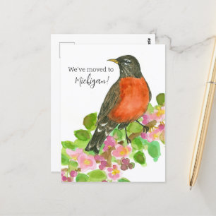 Cartão Postal Anúncio em movimento Robin Apple Blossom