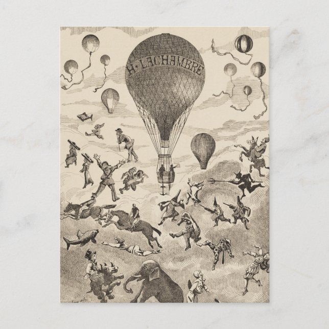 Cartão Postal Anúncio Francês Para Fabricante de Balões (Frente)