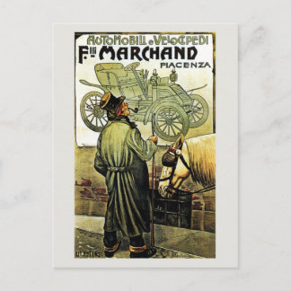 Cartão Postal Anúncio italiano de automóvel antigo vintage
