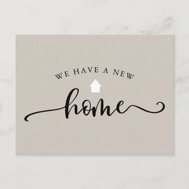 Cartão Postal Anúncio Móvel de Caligrafia Minimalista (Frente)