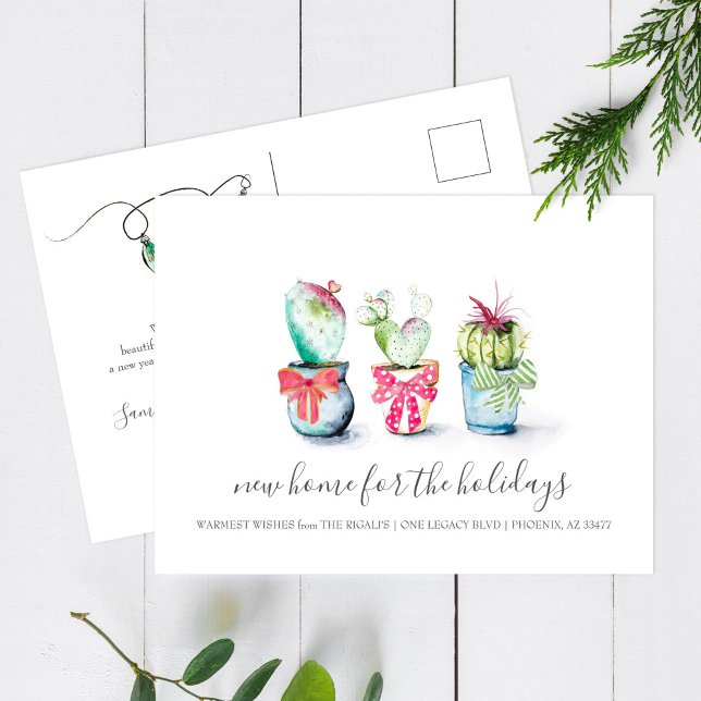 Cartão Postal Anúncio Movimentado de Novo Feriado Doméstico Cact (Criador carregado)