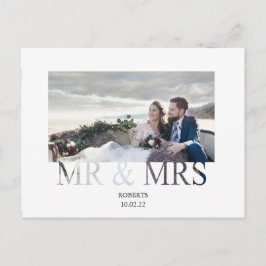 Cartão Postal anúncio oficial do casamento do sr & mrs