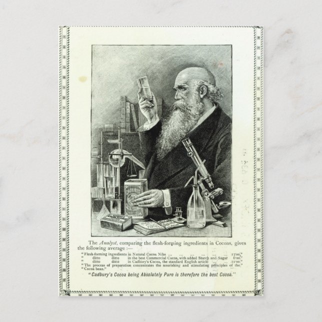 Cartão Postal Anúncio para o "Cacau de Cadbury" (Frente)