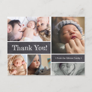 Cartão Postal Anúncio personalizado de nascimento de bebê Obri
