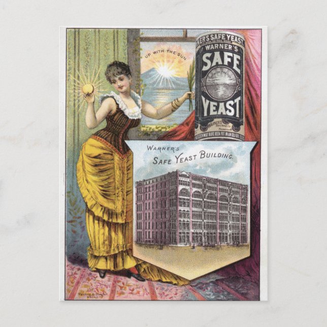 Cartão Postal Anúncio vintage de fermento (Frente)
