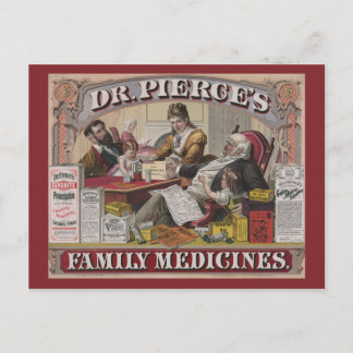 Cartão Postal Anúncio Vintage Para Medicamentos Da Família Dr. P