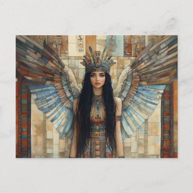 Cartão Postal Anunnaki Star Goddese Ishtar Pastel Arte Arco-Íris (Frente)