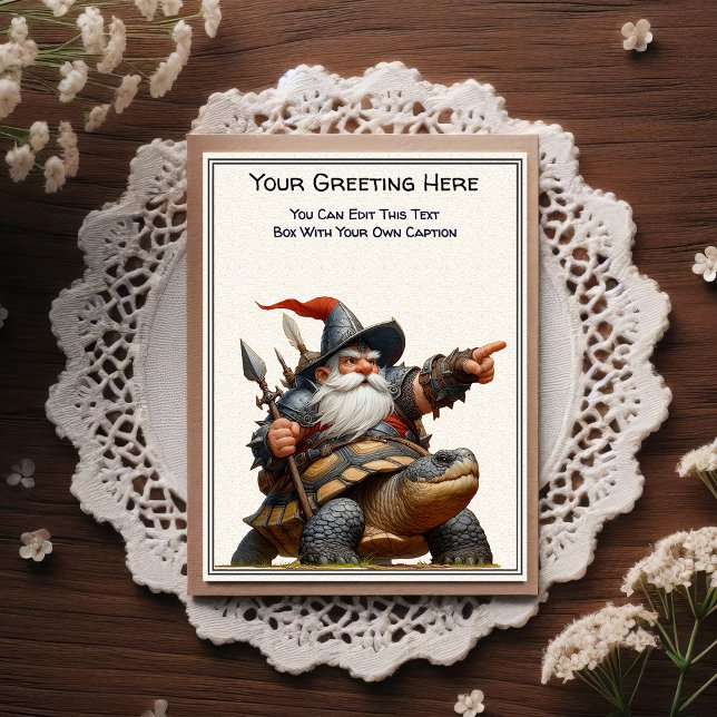 Cartão Postal Any Occasion Gnome and Elven Warrior Storybook (Criador carregado)