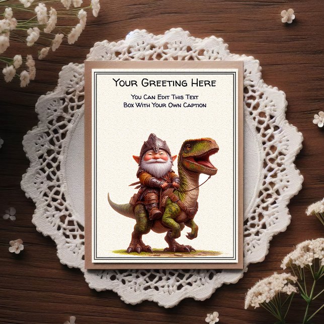 Cartão Postal Any Occasion Gnome and Elven Warrior Storybook (Criador carregado)