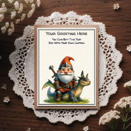 Cartão Postal Any Occasion Gnome and Elven Warrior Storybook