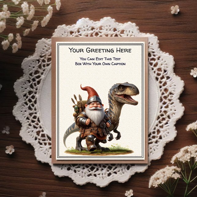 Cartão Postal Any Occasion Gnome and Elven Warrior Storybook (Criador carregado)