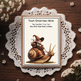 Cartão Postal Any Occasion Gnome and Elven Warrior Storybook