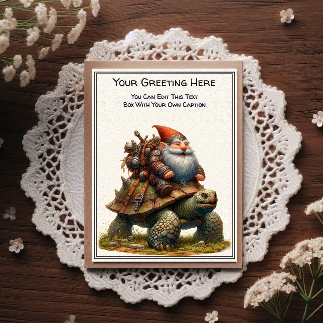 Cartão Postal Any Occasion Gnome and Elven Warrior Storybook (Criador carregado)