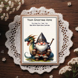 Cartão Postal Any Occasion Gnome and Elven Warrior Storybook