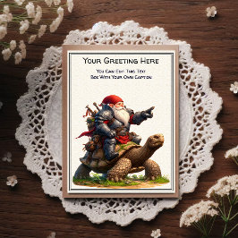 Cartão Postal Any Occasion Gnome and Elven Warrior Storybook