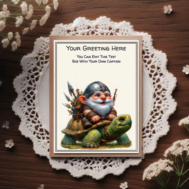 Cartão Postal Any Occasion Gnome and Elven Warrior Storybook (Criador carregado)