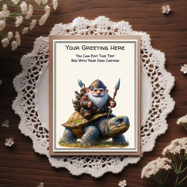 Cartão Postal Any Occasion Gnome and Elven Warrior Storybook (Criador carregado)