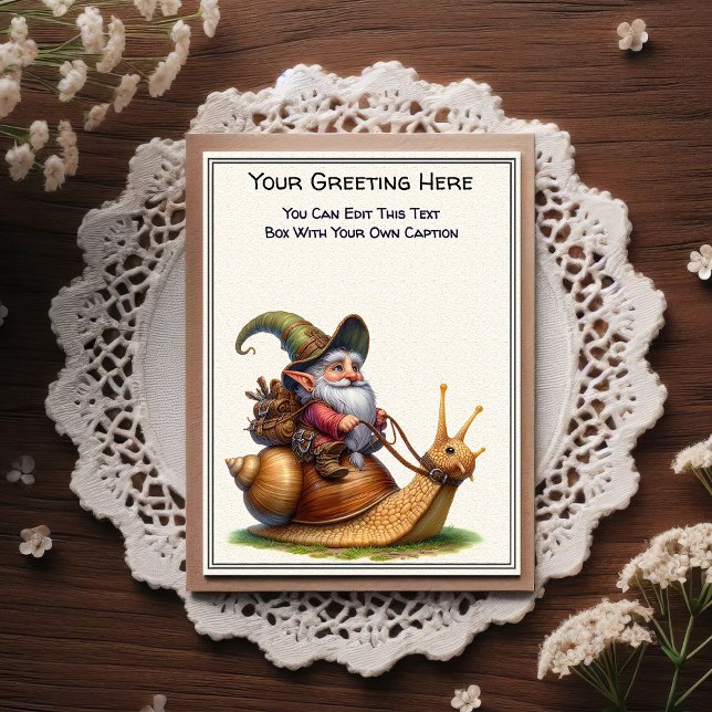 Cartão Postal Any Occasion Gnome and Elven Warrior Storybook (Criador carregado)