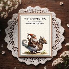 Cartão Postal Any Occasion Gnome and Elven Warrior Storybook