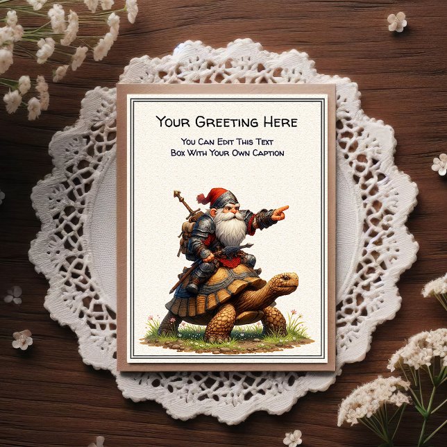 Cartão Postal Any Occasion Gnome and Elven Warrior Storybook (Criador carregado)