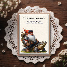 Cartão Postal Any Occasion Gnome and Elven Warrior Storybook