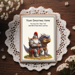 Cartão Postal Any Occasion Gnome and Elven Warrior Storybook