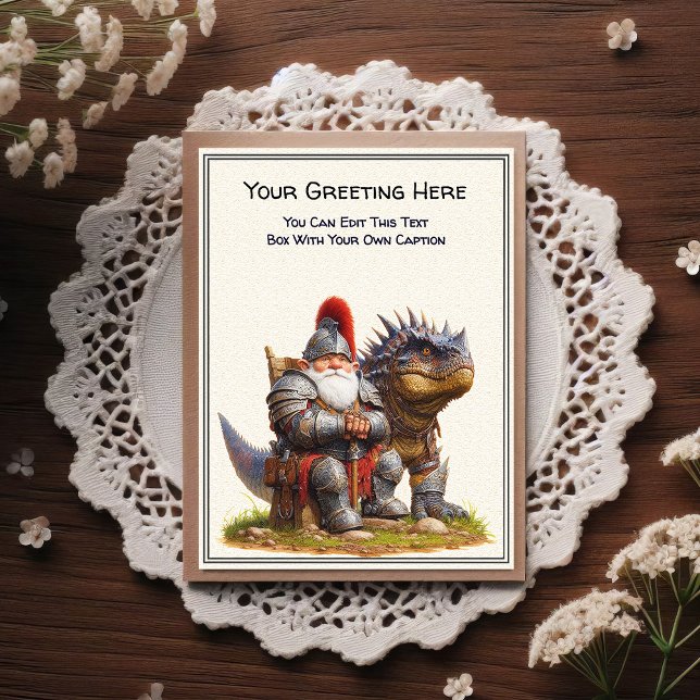 Cartão Postal Any Occasion Gnome and Elven Warrior Storybook (Criador carregado)