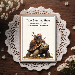 Cartão Postal Any Occasion Gnome and Elven Warrior Storybook