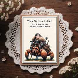 Cartão Postal Any Occasion Gnome and Elven Warrior Storybook