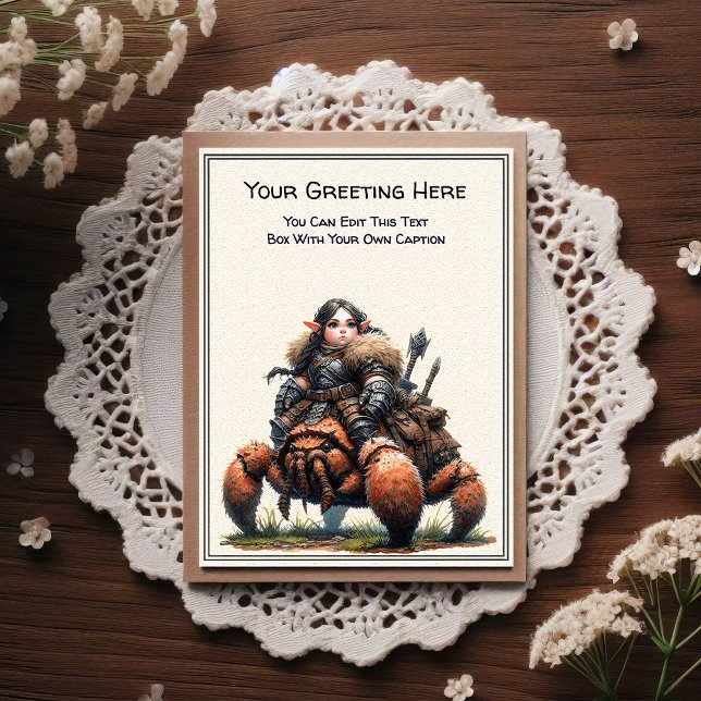 Cartão Postal Any Occasion Gnome and Elven Warrior Storybook (Criador carregado)