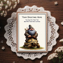 Cartão Postal Any Occasion Gnome and Elven Warrior Storybook
