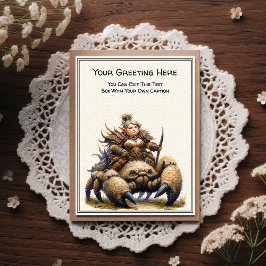 Cartão Postal Any Occasion Gnome and Elven Warrior Storybook