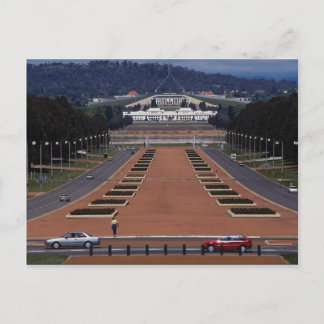 Cartão Postal Anzac Parade e Parlamento, Canberra, Austr