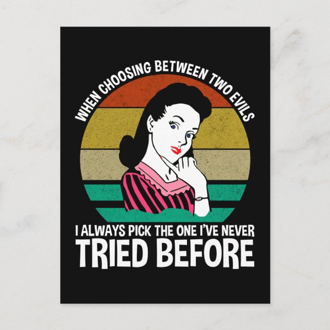 Cartão Postal Ao Escolher Entre Dois Mau (Frente)