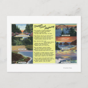 Cartão Postal Ao longo da autoestrada do Oregon com um Poema