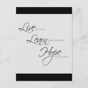 Cartão Postal "Ao Vivo, Aprenda, Esperança"