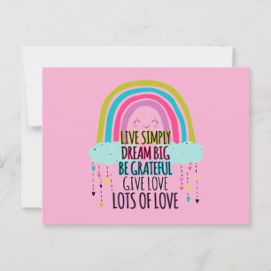 Cartão Postal Ao Vivo Sonhe Grande Seja Grata Dê Amor