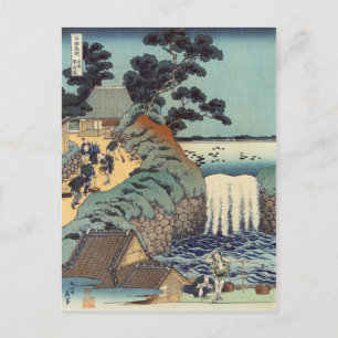 Cartão Postal Aoi gaok cachoeira, Katsushika Hokusai