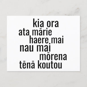 CARTÃO POSTAL AOTEAROA NEW ZEALAND MĀORI LANGUAGE GREETINGS KIWI