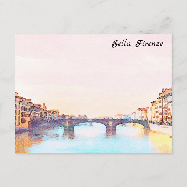 Cartão Postal ** AP12 Bridge Firenze Itália Florence Italiano (Frente)