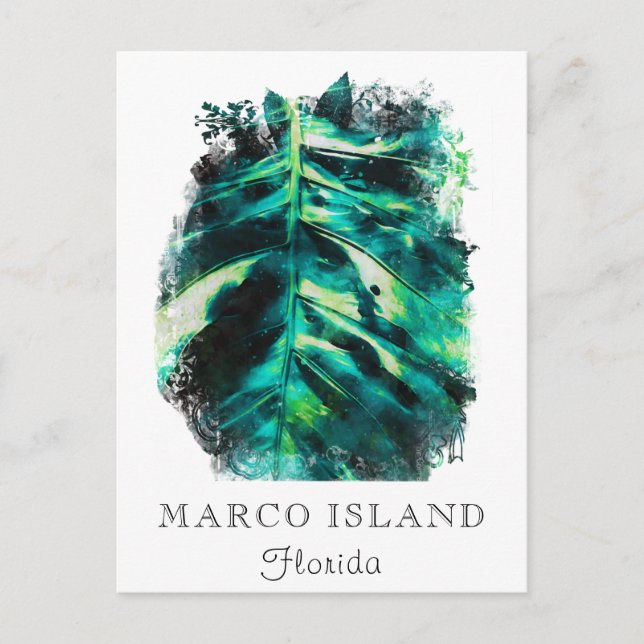 Cartão Postal *~* AP25 Personalizar Viagem de Folha de Palma Tro (Frente)