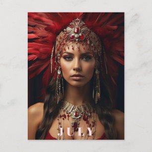 Cartão Postal *~ AP53 Boho JULY Goddess BIRTHDAY RUBY