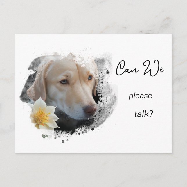 Cartão Postal *~* AP61 Podemos Conversar - Flor de Retriever Lab (Frente)