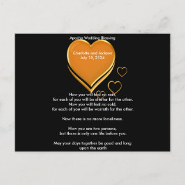 Cartão Postal Apache Wedding Bênção Dourada Corações