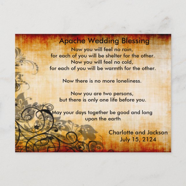 Cartão Postal Apache Weding Blasing Old Paper 2 (Frente)