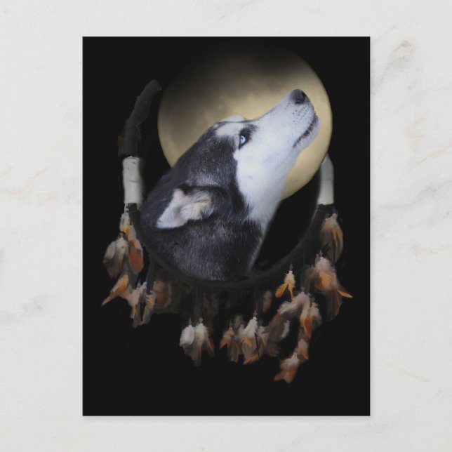 Cartão Postal Apanhador de sonhos e Rouco de olhos azuis (Frente)