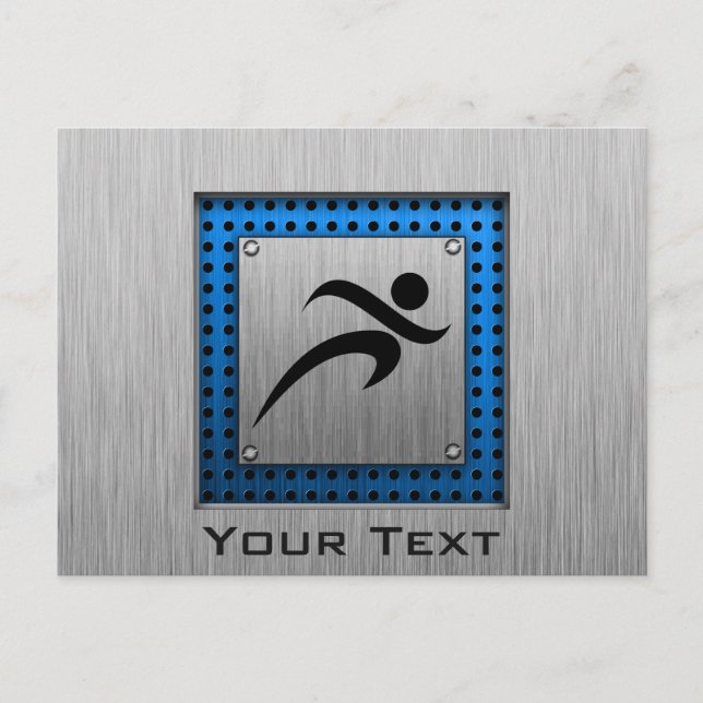 Cartão Postal Aparência de metal escovado em execução (Frente)